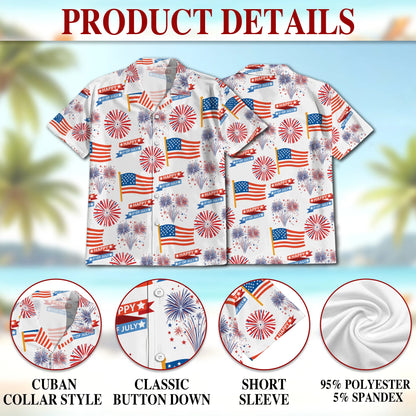 4th of July Patriotic American Hawaii Dog and Owner Matching Shirts