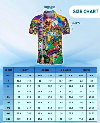 Mushroom Gnome Polo Shirt for Men – Colorful Alien Art | Netecom