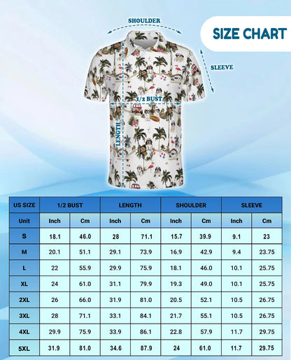 Shih Tzu Tropical Island Polo Shirt for Men- Hawaiian Beach Dog | Netecom