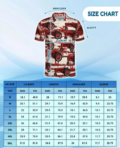 Vintage Tractor Polo Shirt – Farm Life Print | Netecom