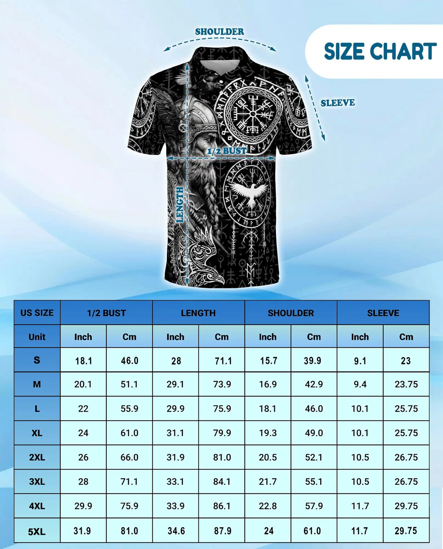 Viking Warrior Polo Shirt for Men – Norse Mythology Style | Netecom