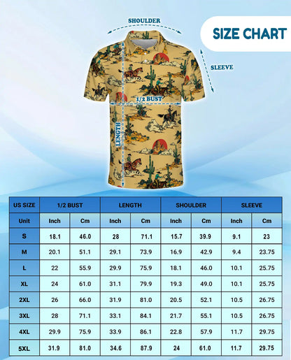 Western Desert Polo Shirt for Men – Cowboy Ranch Style | Netecom