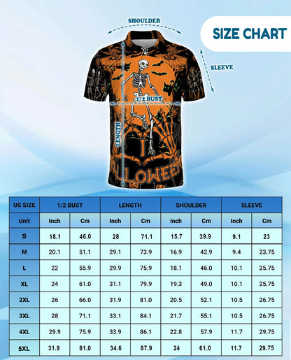 Halloween Skeleton Polo Shirt for Men – Spooky Party Style | Netecom