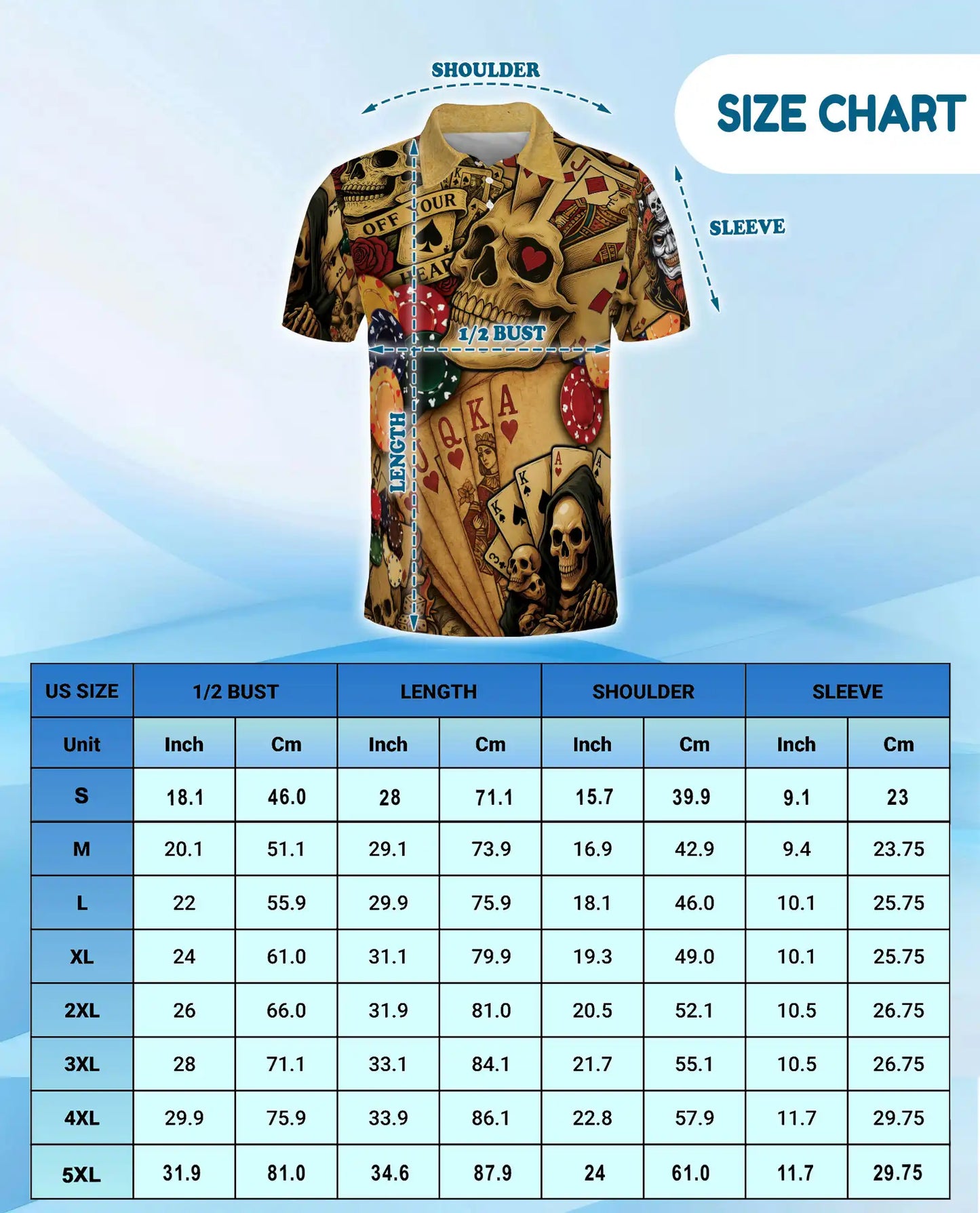 Skull Poker Polo Shirt for Men – Casino Party Style | Netecom