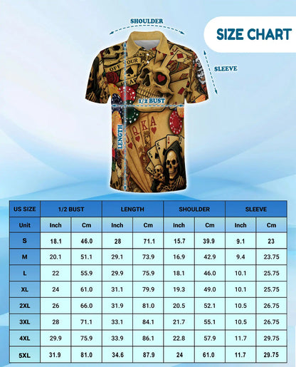 Skull Poker Polo Shirt for Men – Casino Party Style | Netecom