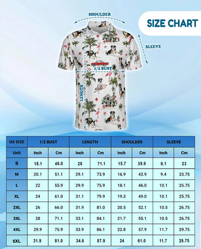 Bernese Mountain Dog Polo Shirt – Tropical Beach Print | Netecom