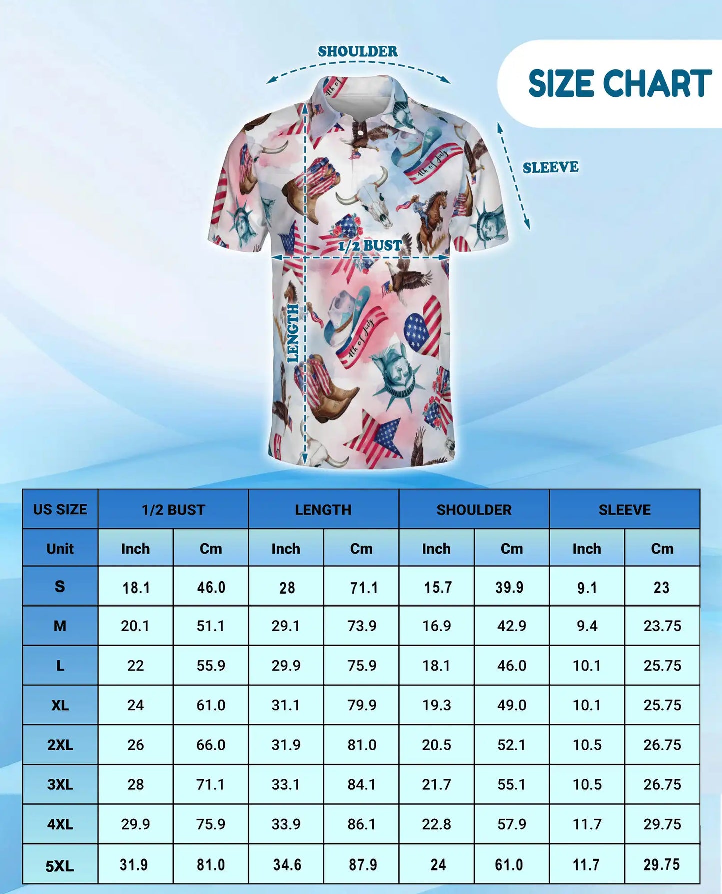 4th of July American Patriotic Horse Polo Shirt for Men | Netecom