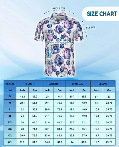 Blueberry Ice Polo Shirt for Men – Netecom Hawaiian Summer Shirt | Netecom