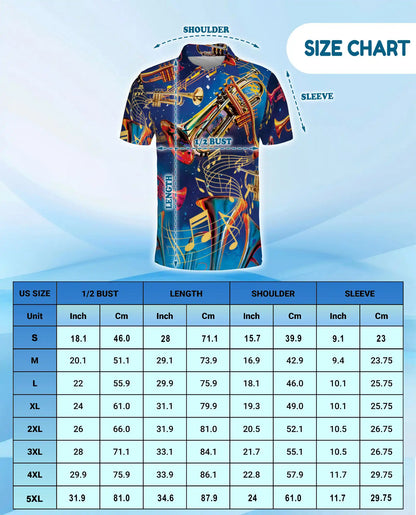 Trumpet Music Polo Shirt for Men – Jazz Band Style | Netecom