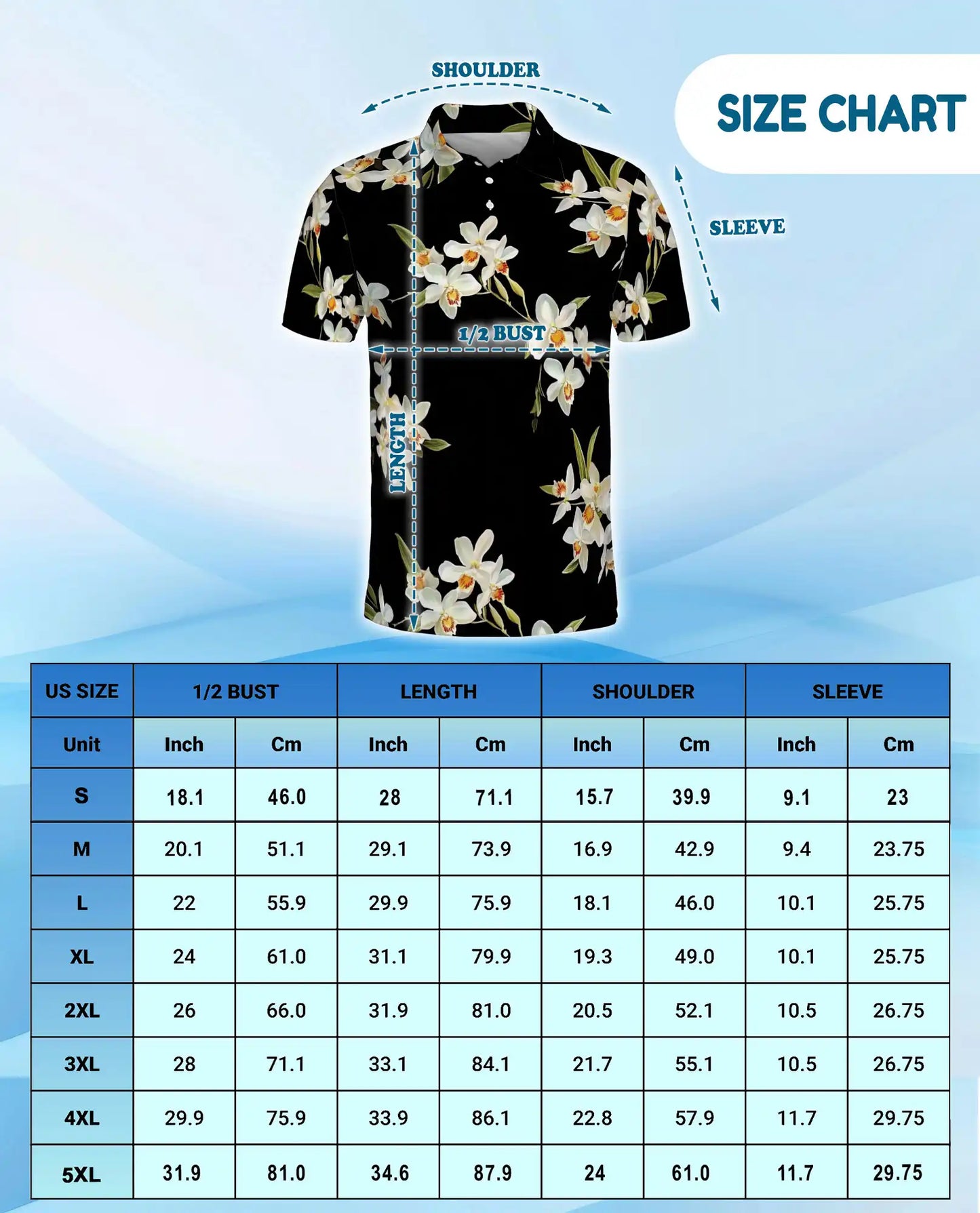 White Orchid Polo Shirt - Elegant Tropical Floral Style | Netecom