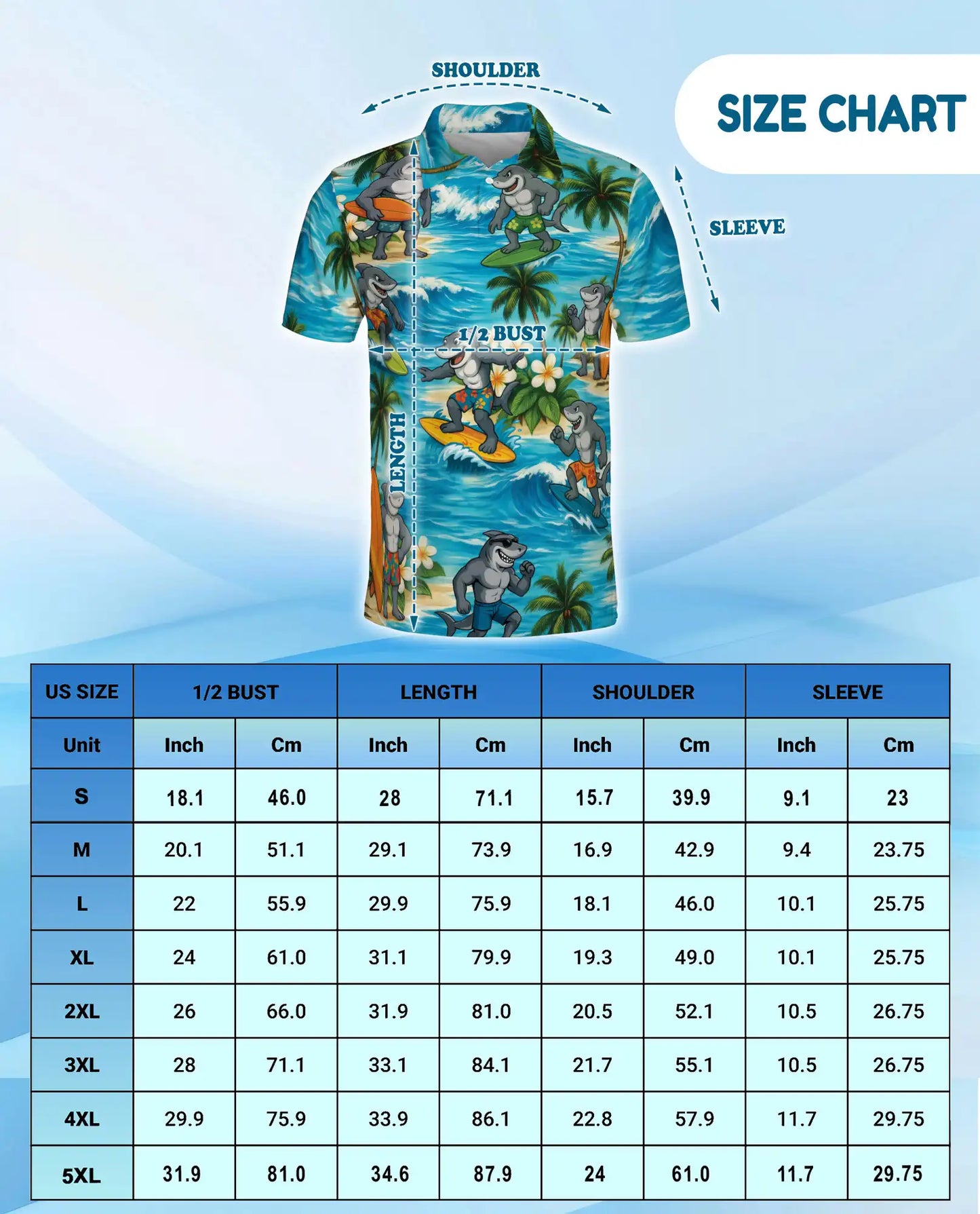 Surfing Shark Polo Shirt for Men – Beach Vacation Style | Netecom