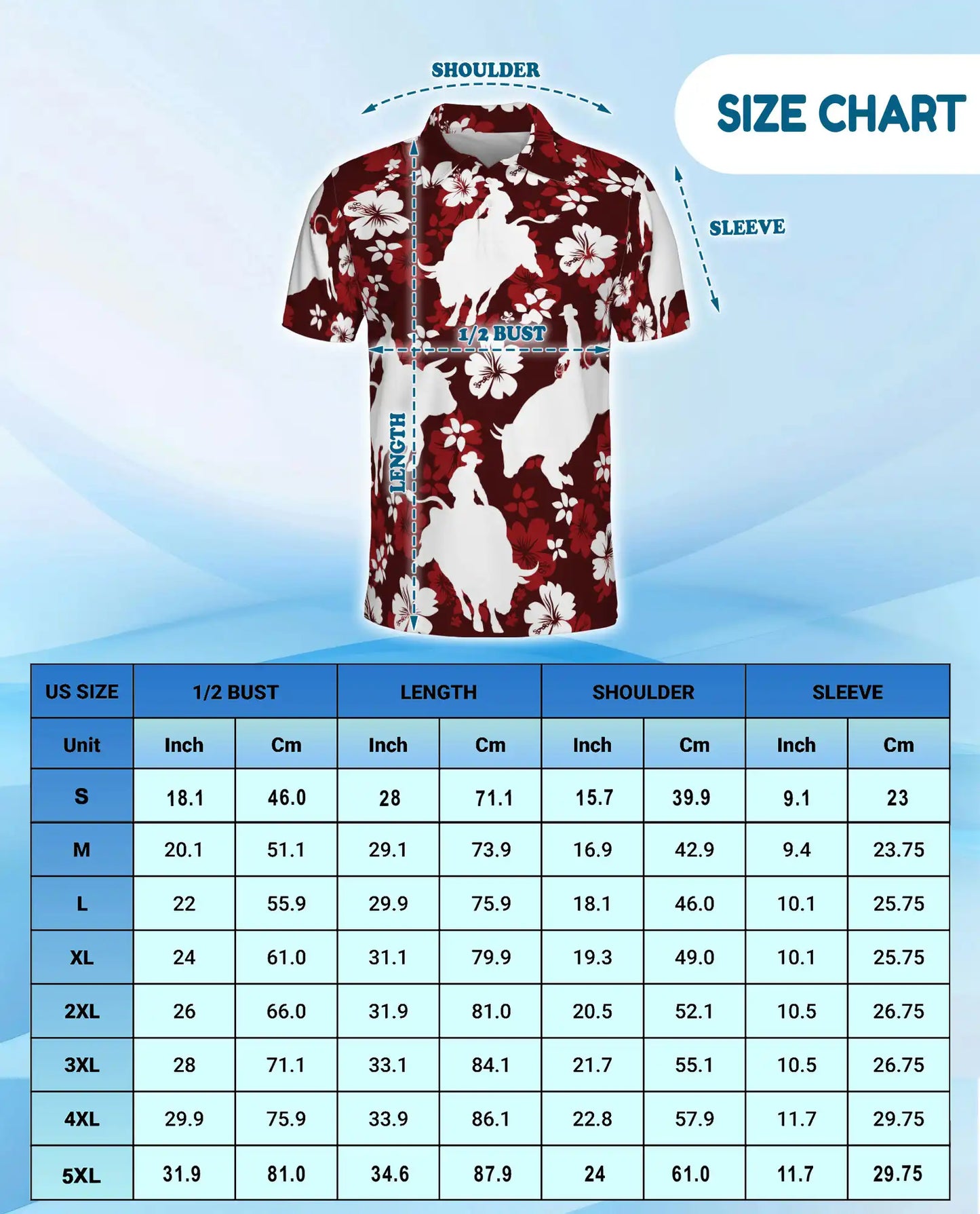 Red Rodeo Cowboy Floral 3D Polo Shirt for Men | Netecom