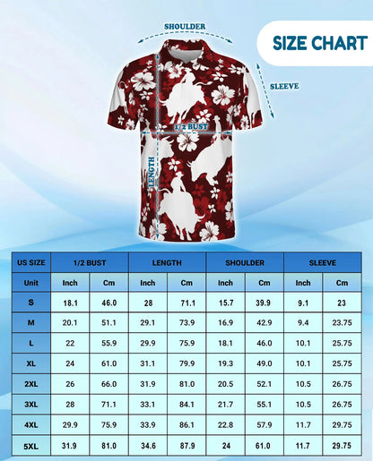 Red Rodeo Cowboy Floral 3D Polo Shirt for Men | Netecom