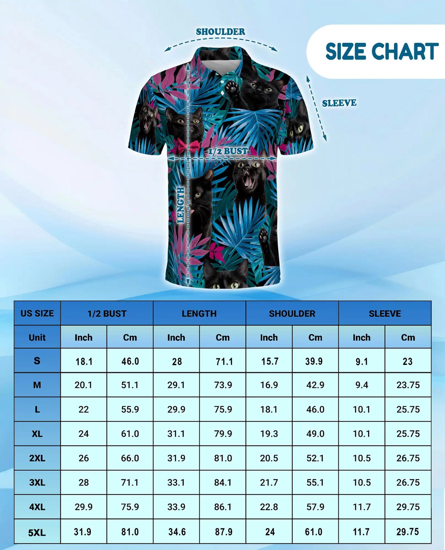 Black Cat Tropical Polo Shirt - Neon Jungle Kitty Style | Netecom