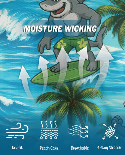 Surfing Shark Polo Shirt for Men – Beach Vacation Style | Netecom