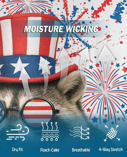 Patriotic Raccoon Polo Shirt for Men – USA Holiday Style | Netecom