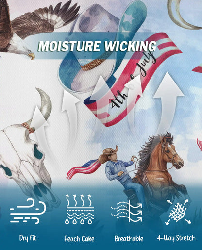 4th of July American Patriotic Horse Polo Shirt for Men | Netecom