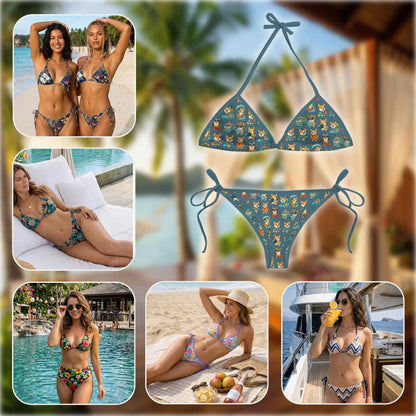 Corgi Cute Bikini Set for Women, Two Piece Swimsuit, Craft Beachwear | Netecom