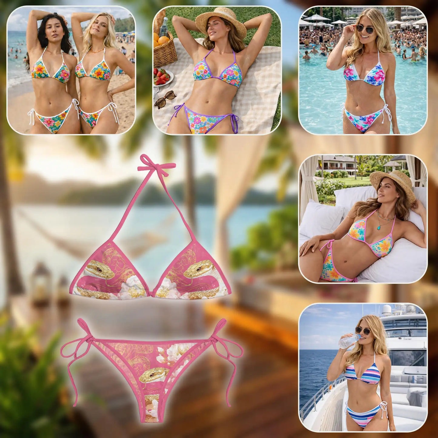 Snake Bikini Set – Exotic Reptile Two Piece Swimsuit | Netecom