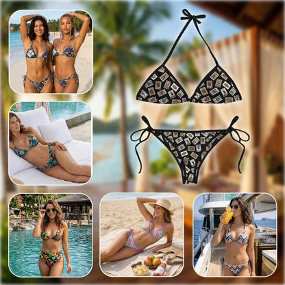 Tarot Card Bikini Set for Women, Two Piece Swimsuit, Mystic Gothic Beachwear | Netecom