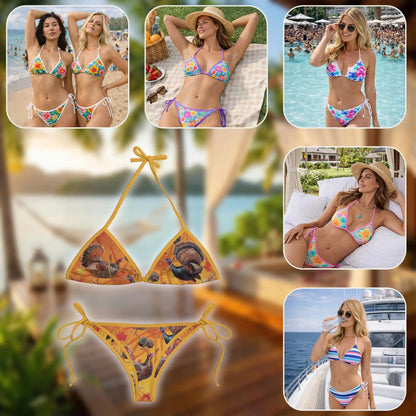 Turkey Bikini Set – Autumn Animal Two Piece Swimsuit | Netecom