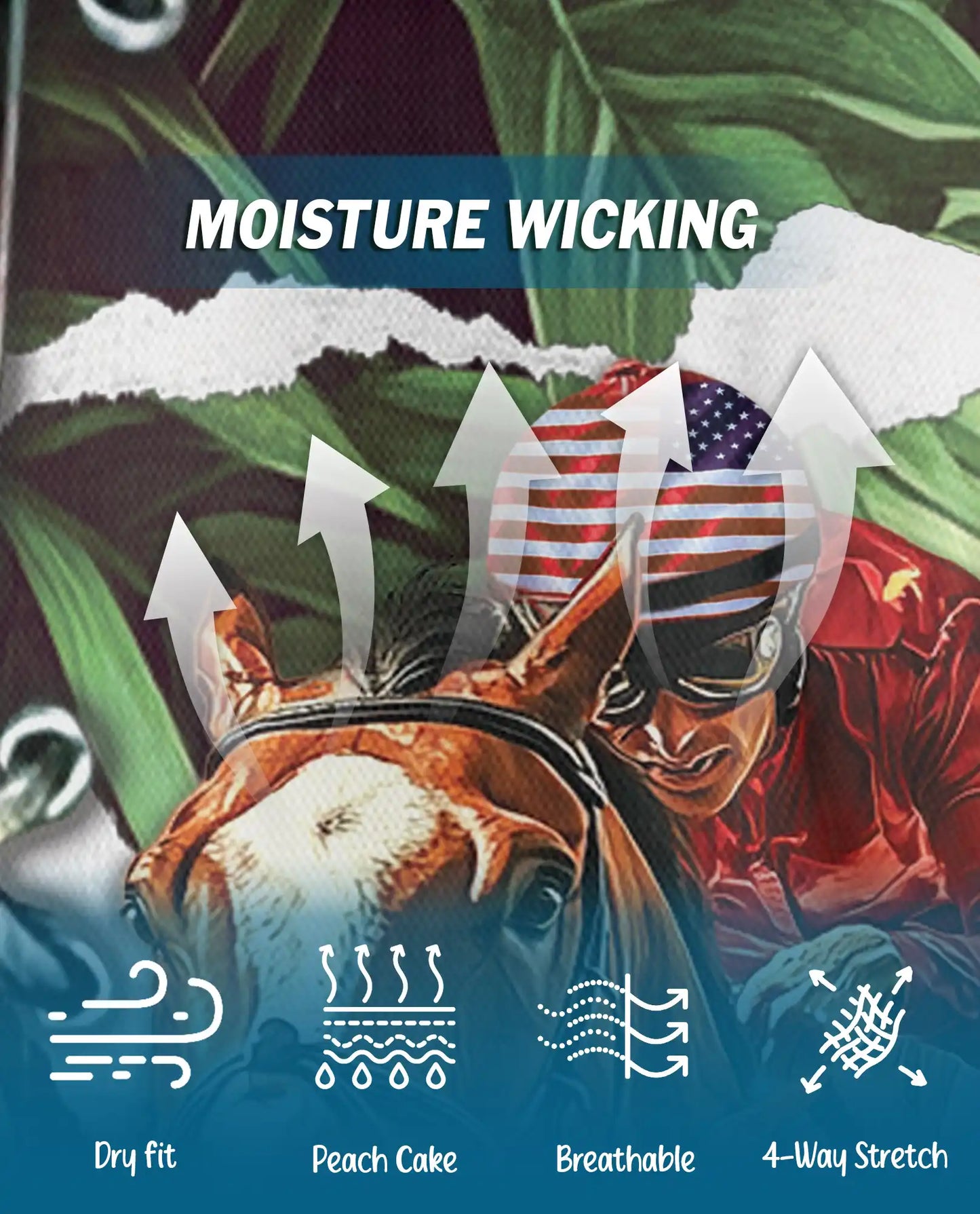 Tropical Horse Racing 3D Polo Shirt for Men – USA Flag Theme | Netecom