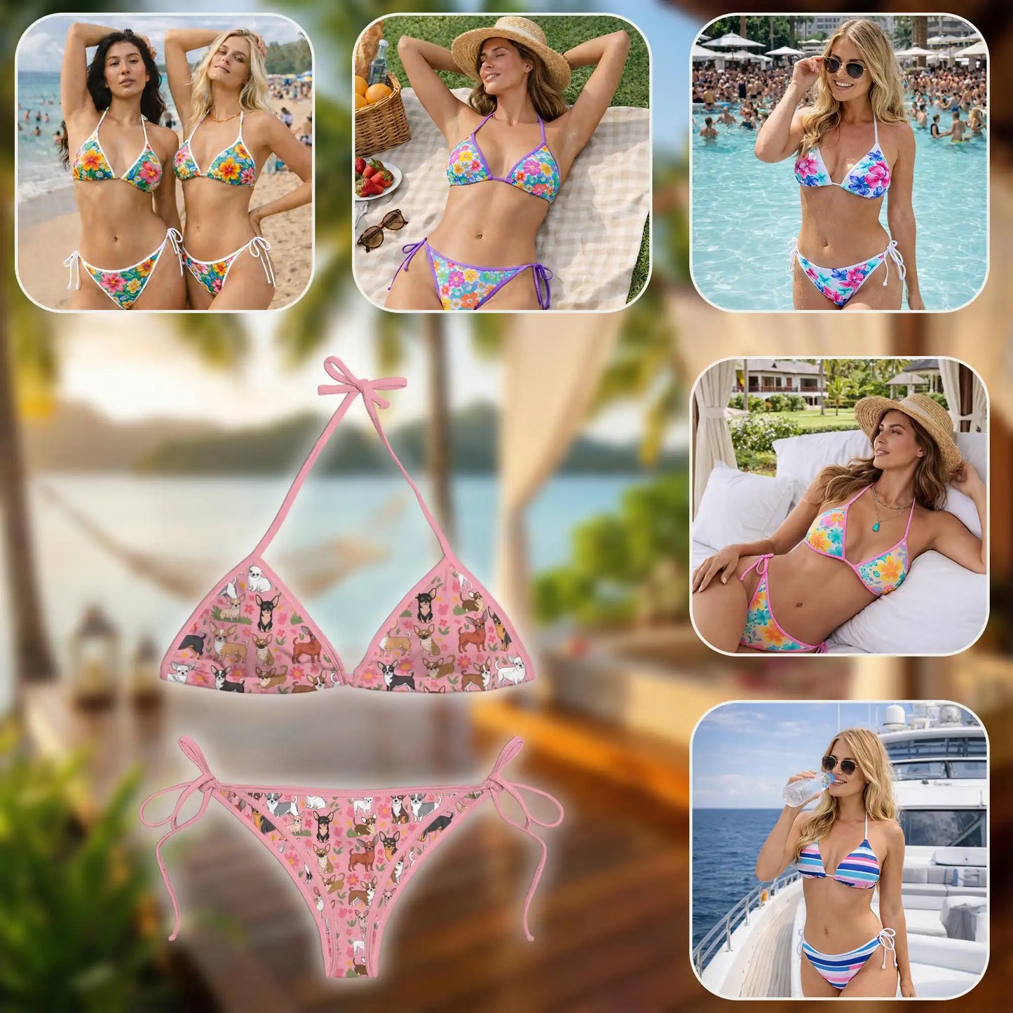 Chihuahua Bikini Set – Cute Dog Lover Two Piece Swimsuit | Netecom