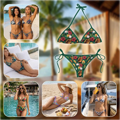 Baseball Bikini Set for Women, Two Piece Swimsuit, Tropical Sports Beachwear | Netecom