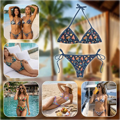 Cute Mermaid Bikini Set for Women, Two Piece Swimsuit, Ocean Fantasy Beachwear | Netecom