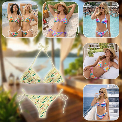 Trombone Pattern Bikini Set – Jazz Music Two Piece Swimsuit | Netecom