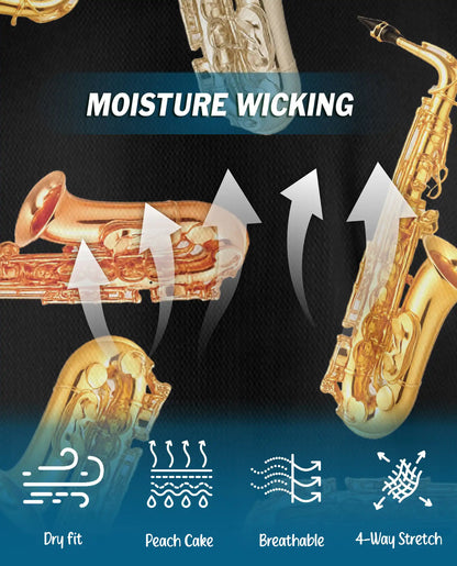 Saxophone Pattern Jazz Music 3D Polo Shirt for Men | Netecom