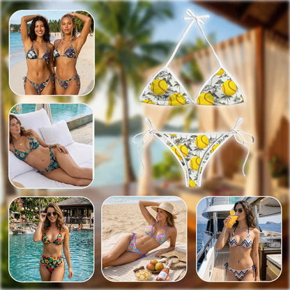 Softball Bikini Set for Women, Two Piece Swimsuit, Sports Beachwear | Netecom