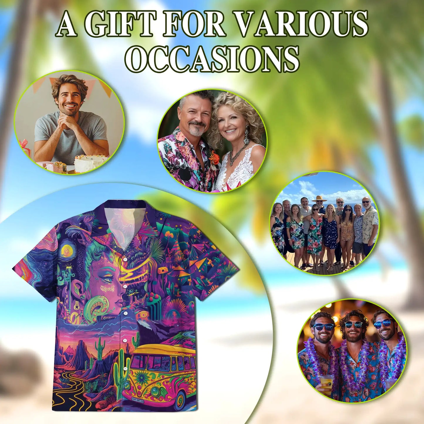 Hippie Camping Hawaiian Shirt For Men| Netecom