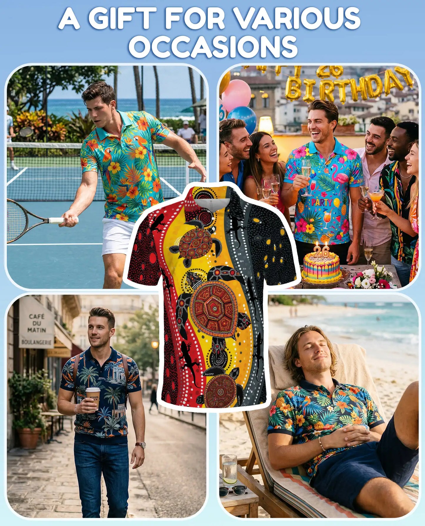 Turtle Dot Art Polo Shirt for Men – Aboriginal Inspired Style | Netecom