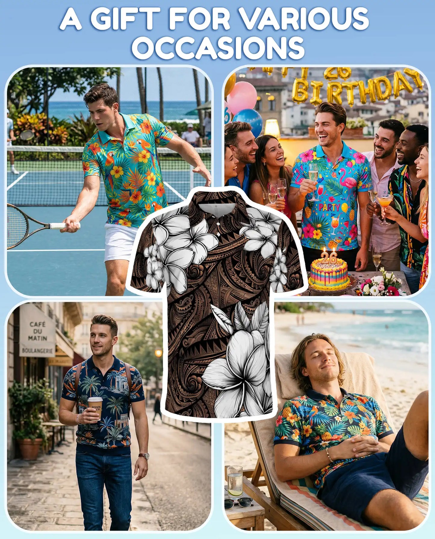 Polynesian Plumeria Polo Shirt For Men-Tribal Island Flower Tropical Aloha | Netecom