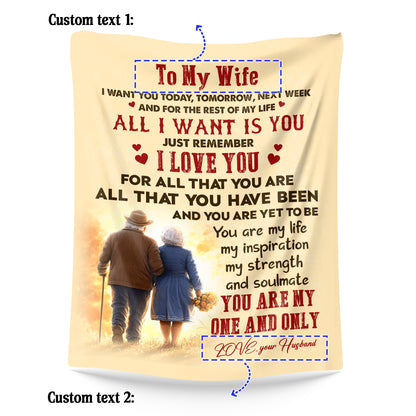 Netecom Personalized To My Wife Blanket from Husband, Custom Love Husband to Wife Throw Blanket for Couch, Bed or Sofa, Ultra Soft Warm Gift for Wife’s Birthday, Christmas, or Anniversary
