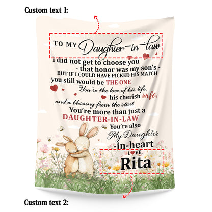 Netecom Personalized To My Daughter in Law Blanket from Mother in Law, Ultra Soft Warm Throw Blanket for Couch, Bed or Sofa, Future Daughters Gift, Present for Wedding, Christmas