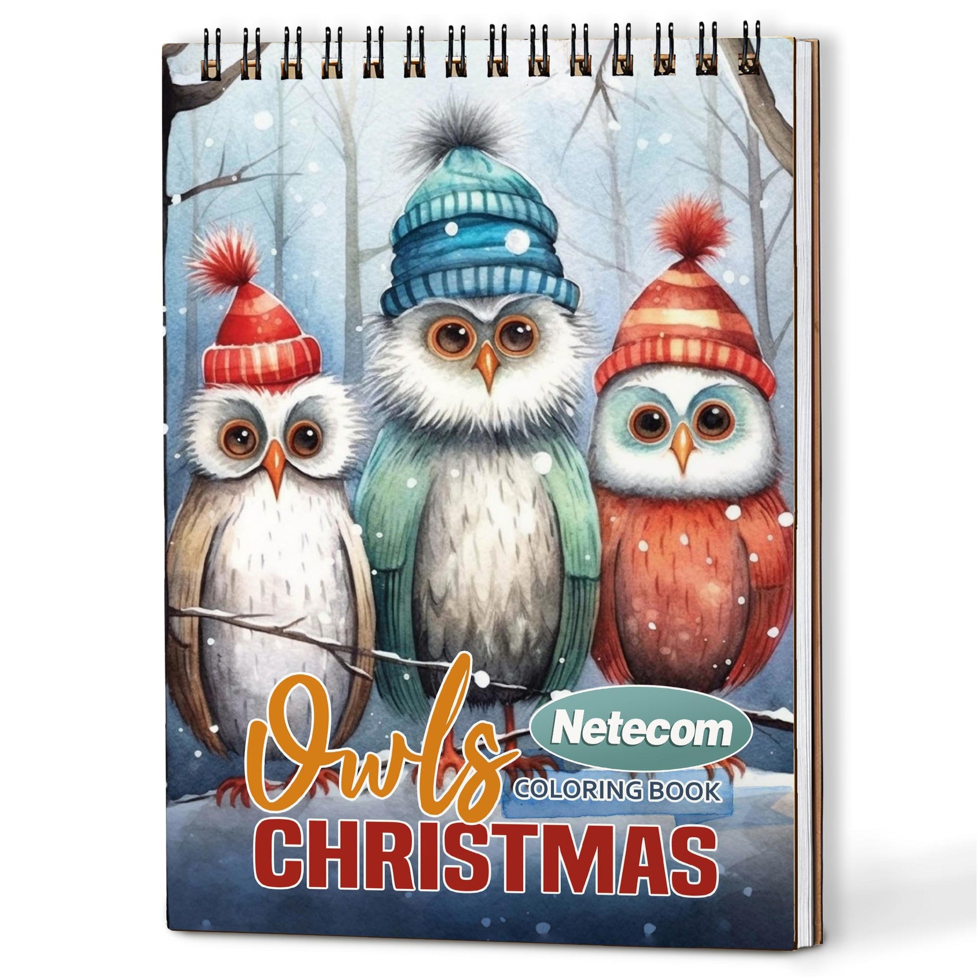Netecom Christmas Owls Coloring Book For Adults