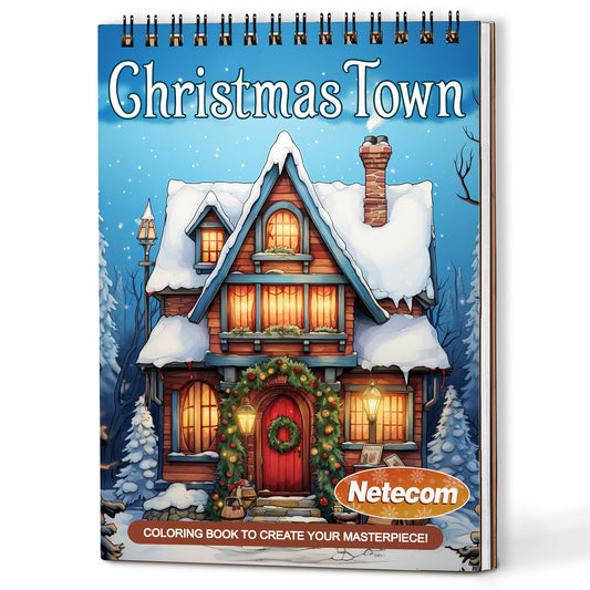 Netecom Christmas Town Coloring Book For Adults