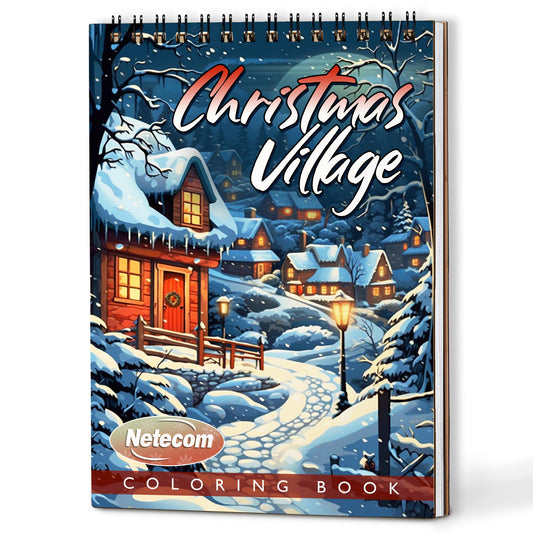 Netecom Christmas Village Coloring Book For Adults