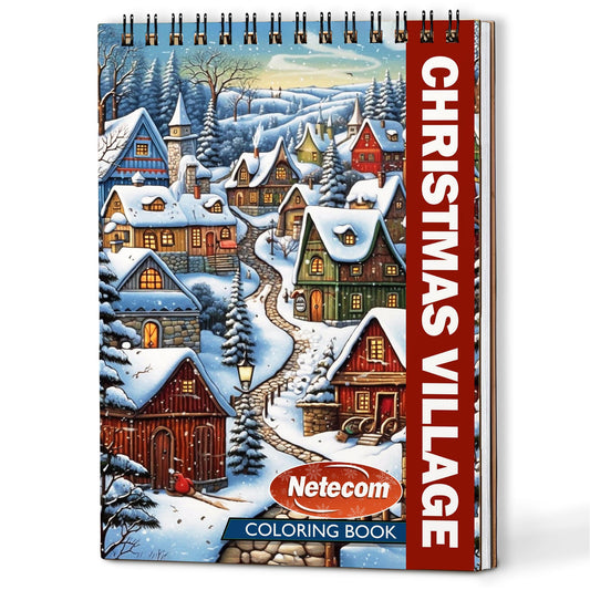 Netecom Christmas Village Coloring Book For Adults