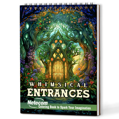Netecom Whimsical Entrances Coloring Book For Adults