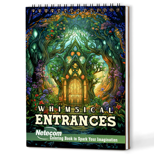 Netecom Whimsical Entrances Coloring Book For Adults