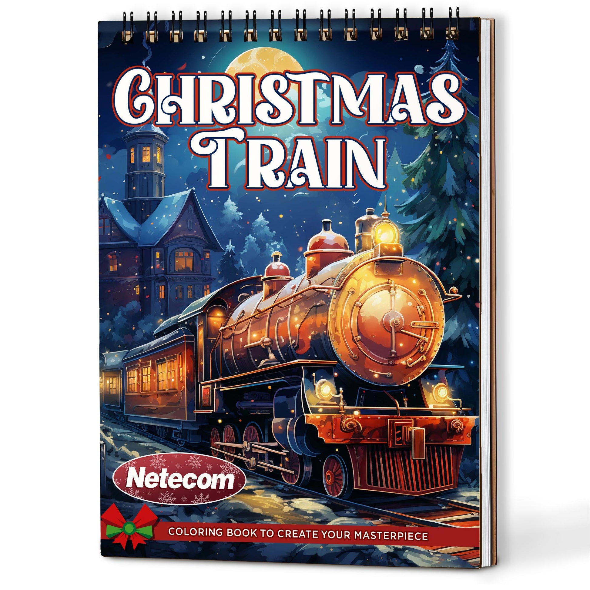 Netecom Christmas Train Coloring Book For Adults