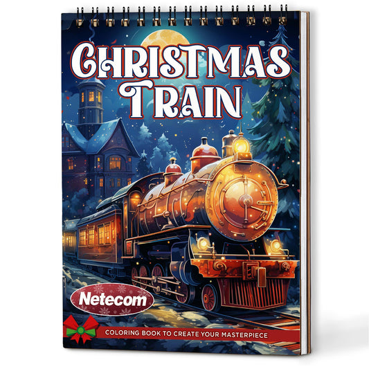 Netecom Christmas Train Coloring Book For Adults