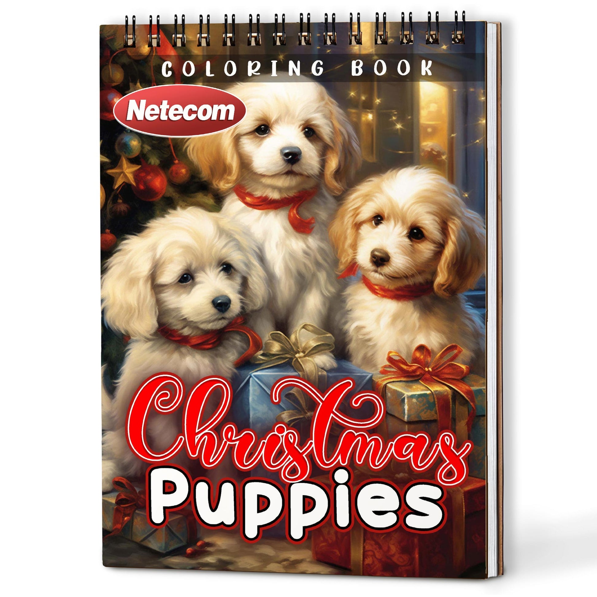 Netecom Christmas Puppies Coloring Book For Adults