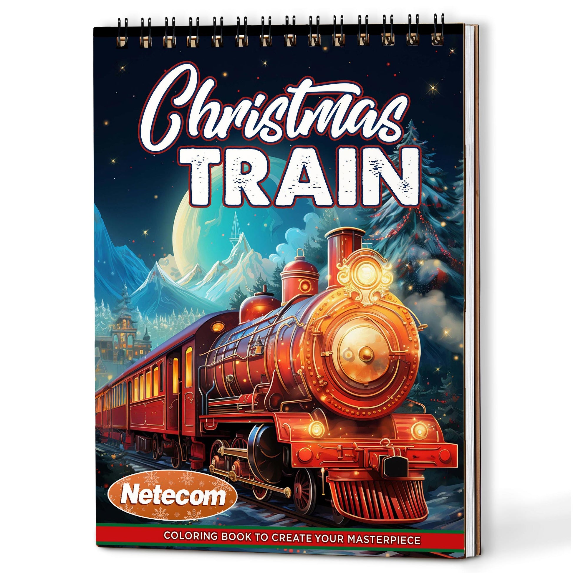 Netecom Christmas Train Coloring Book For Adults
