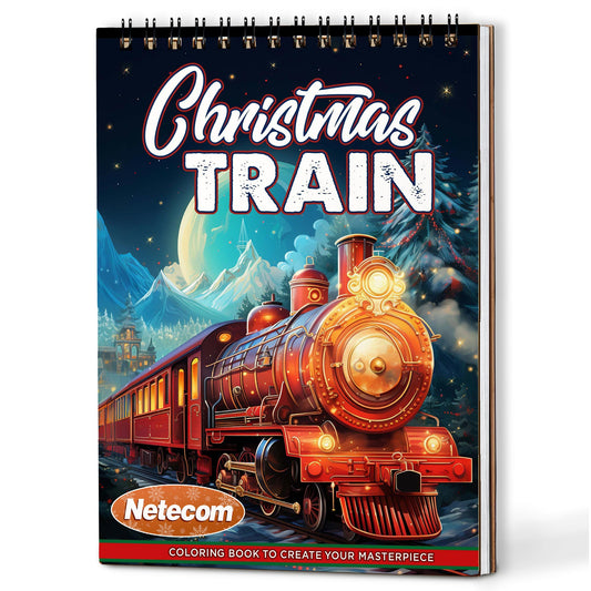 Netecom Christmas Train Coloring Book For Adults