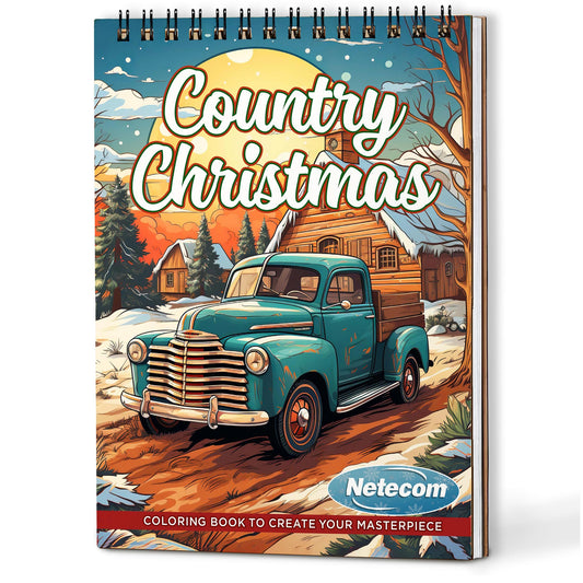 Netecom Country Christmas Coloring Book For Adults