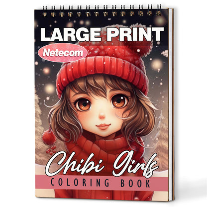 Netecom Chibi Girls Christmas Coloring Book For Adults
